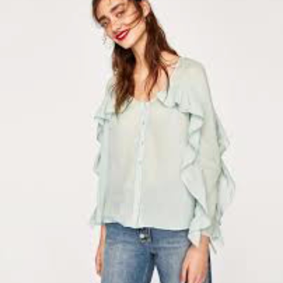 frilly blouse zara